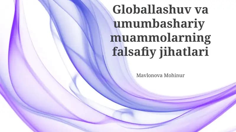 Global Muammolar Falsafiy Aspektlari