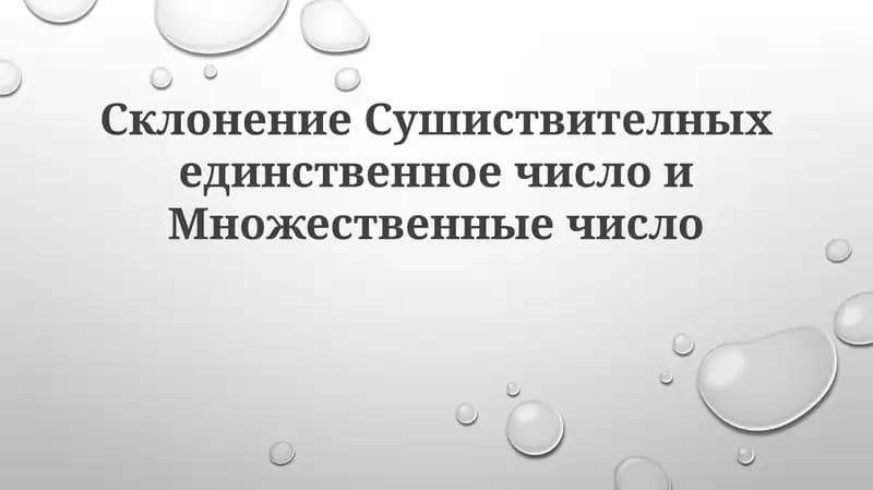 СклонениеСушиствителныхединственноечислоиМножественныечисло
