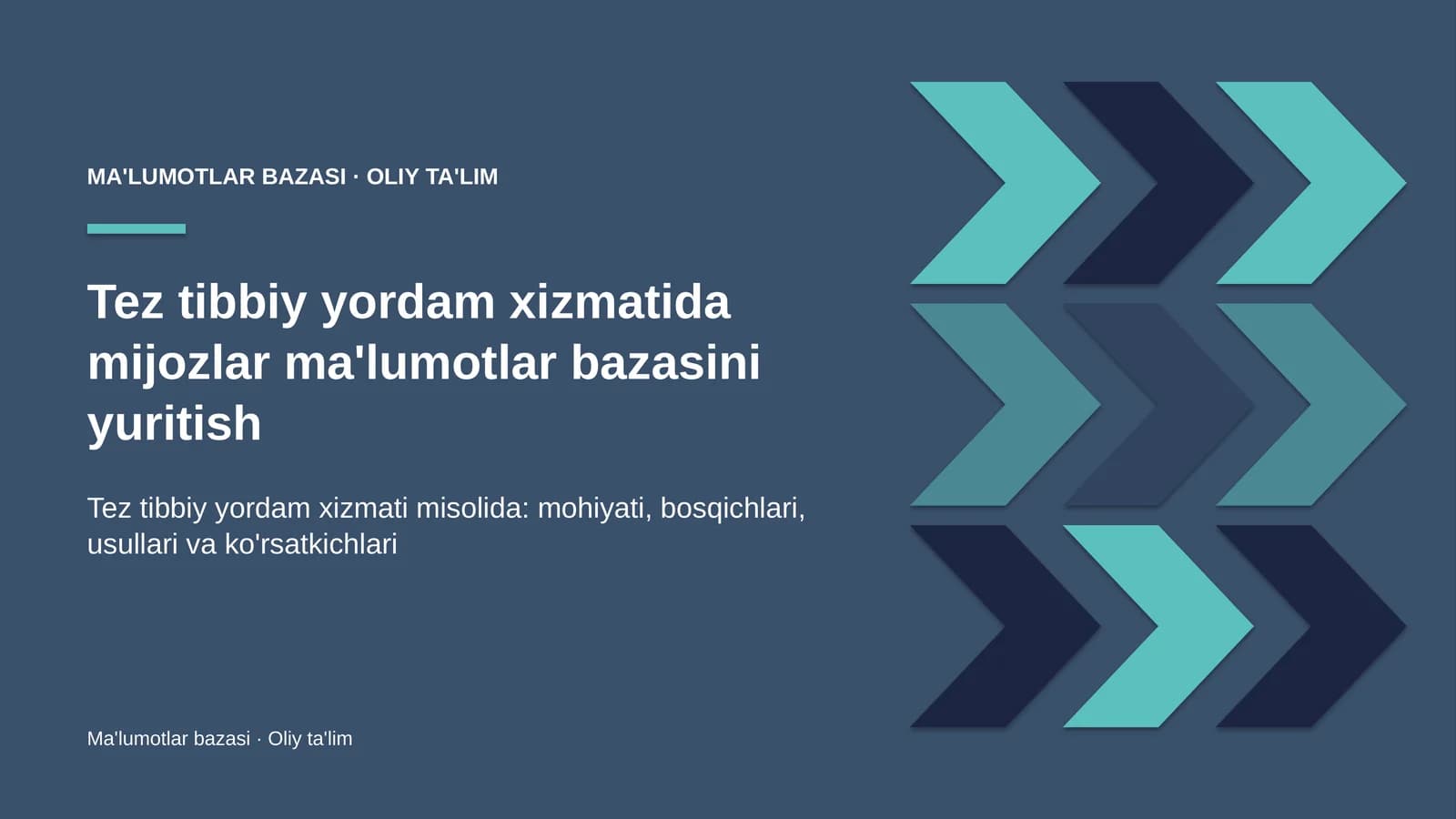 tez tibbiy yordam xizmatida mijozlar ma'lumotlar bazasini yuritish 3096