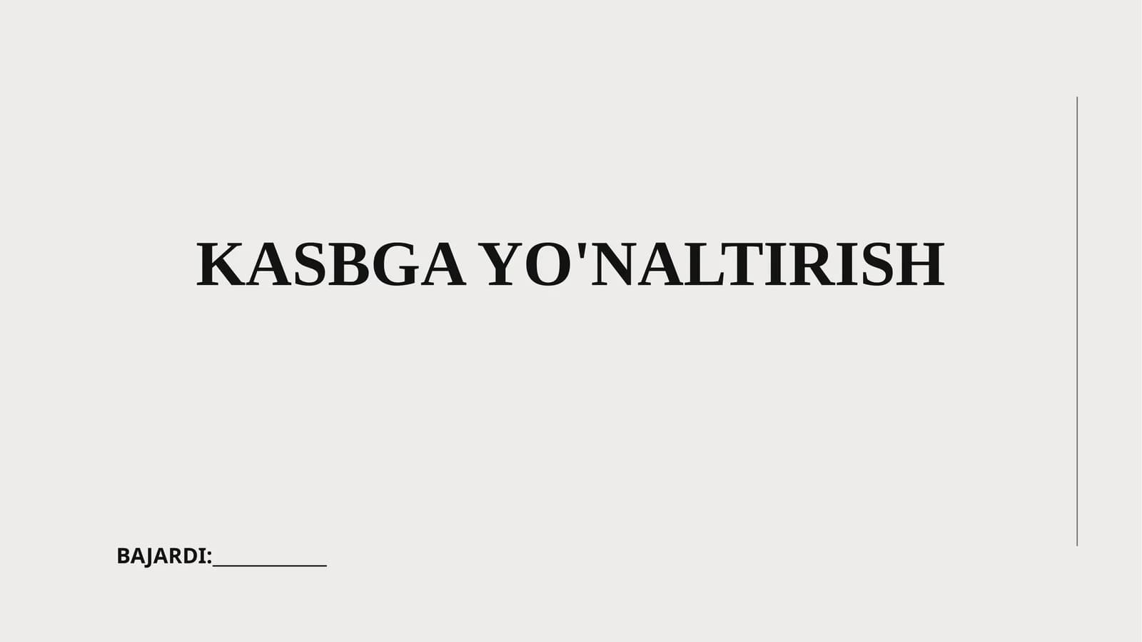 Kasbga yo'naltirish