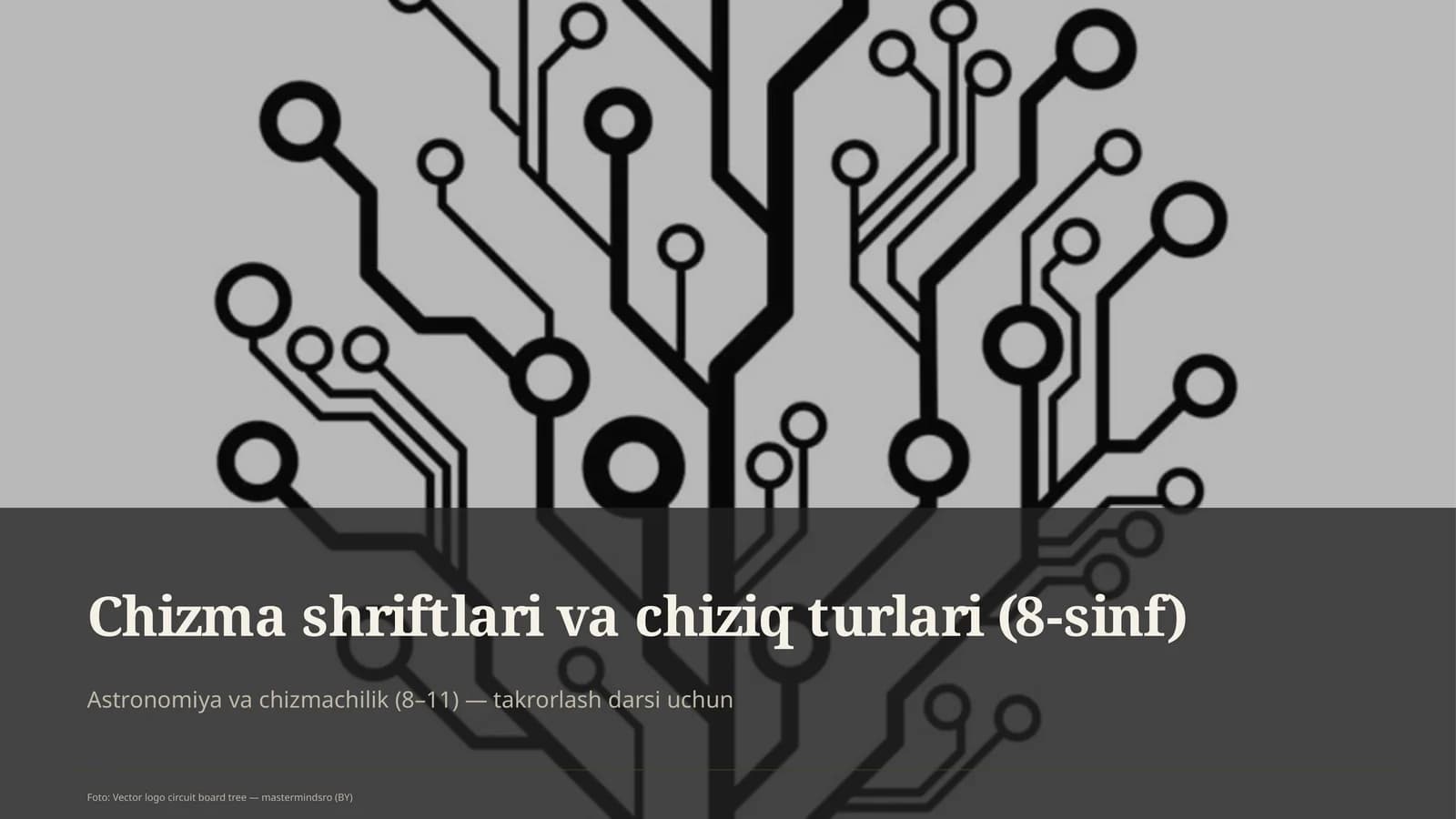 Chizma shriftlari va chiziq turlari (8-sinf)