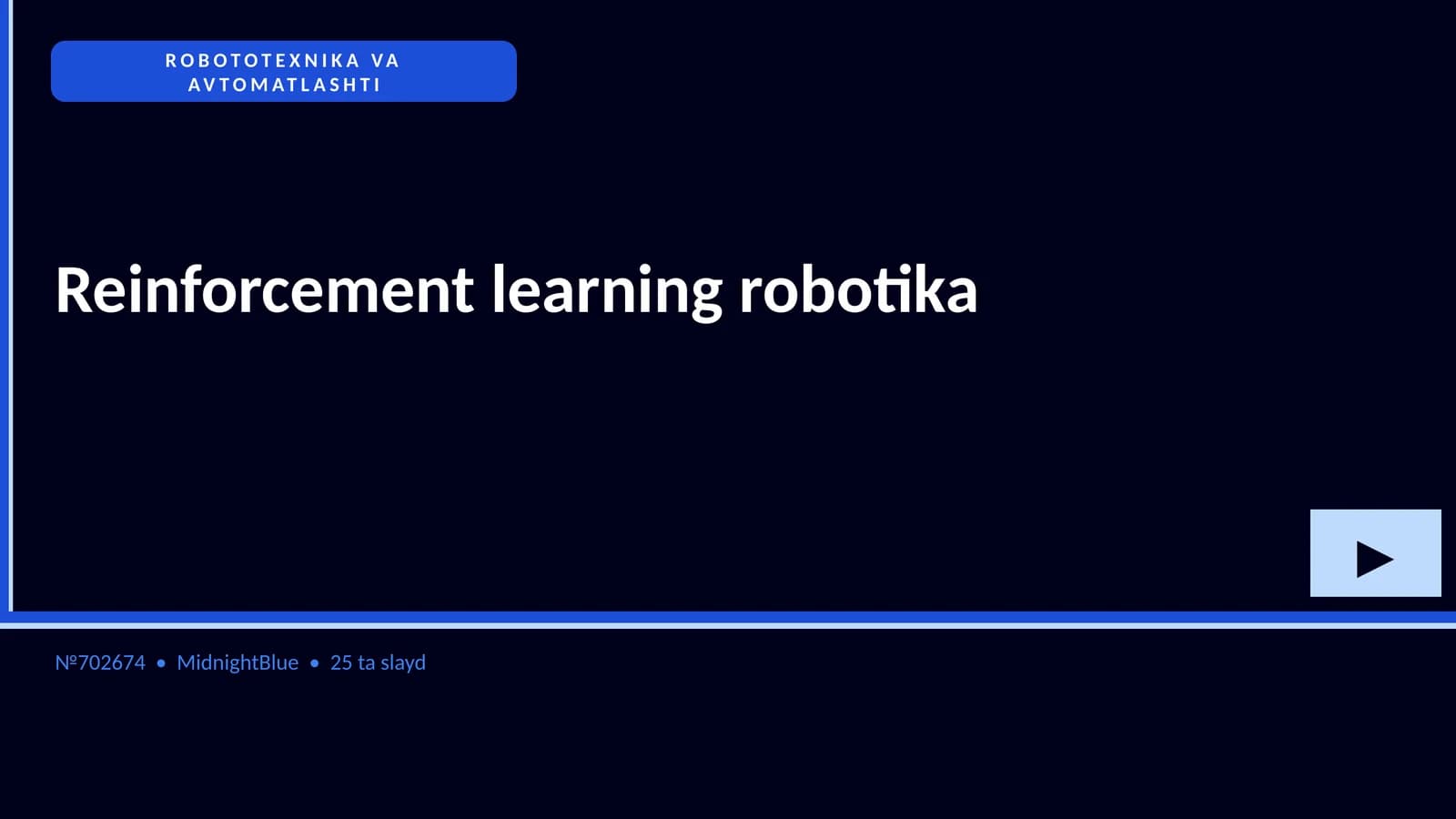 ROBOTOTEXNIKA VA AVTOMATLASHTI