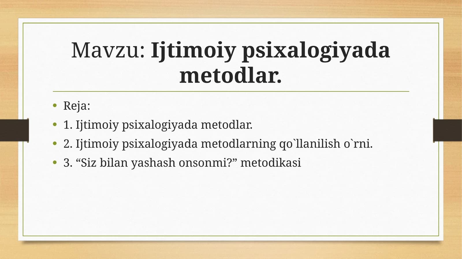 Ijtimoiypsihologiyada metodlar