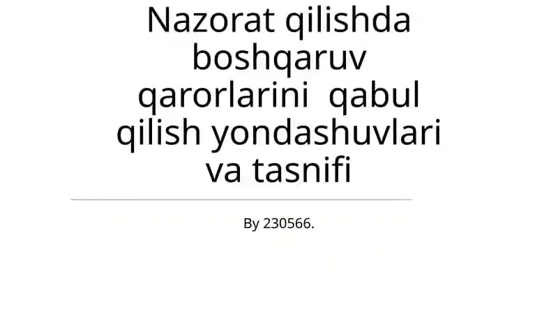 Intuitiv va Evristik Qaror Qabul Qilish