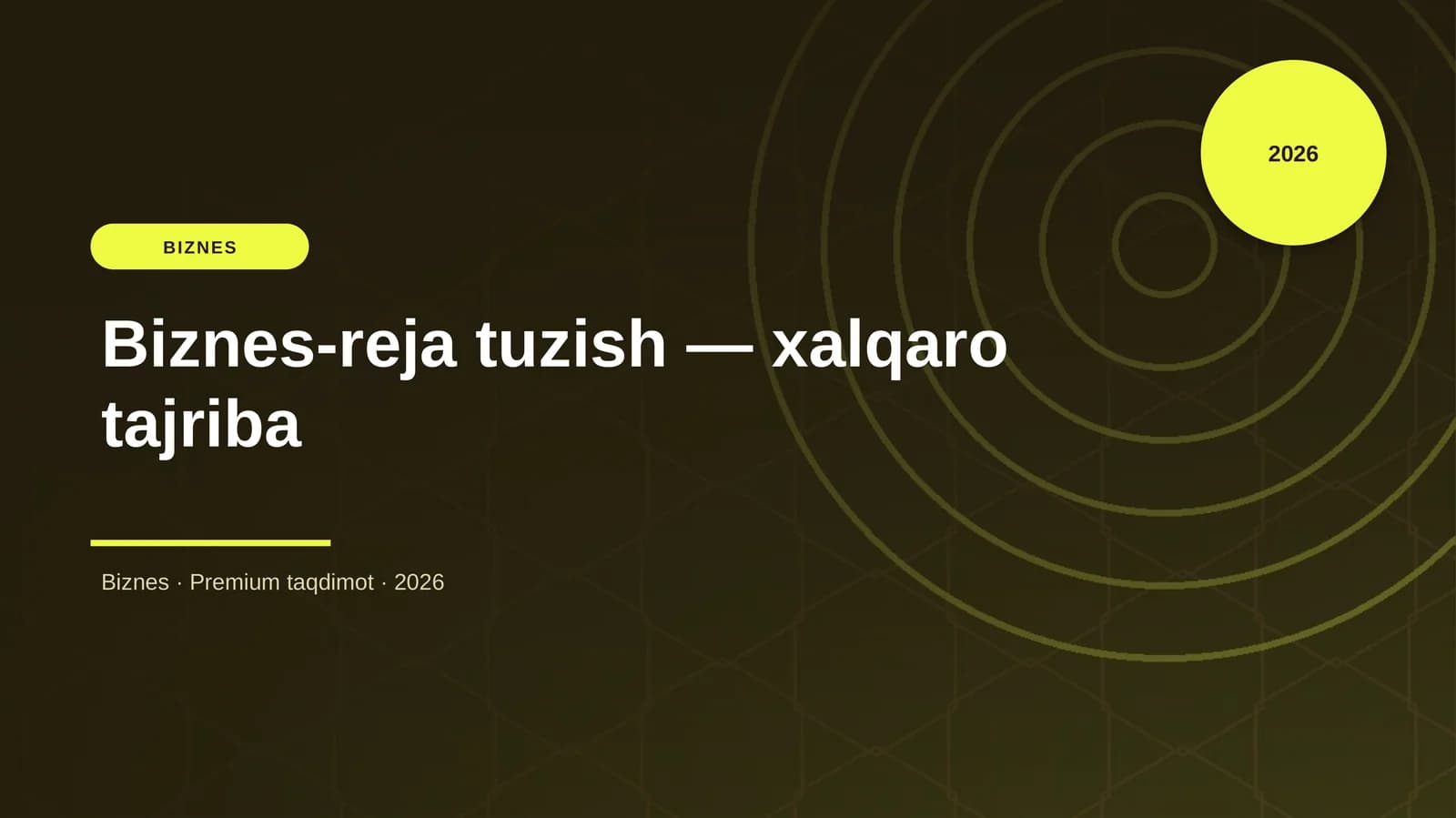 Biznes-reja tuzish — xalqaro tajriba