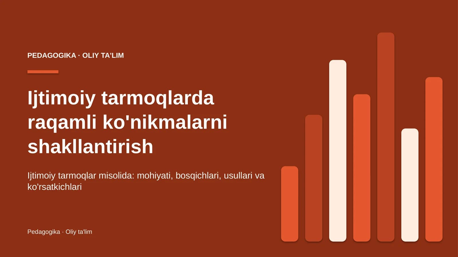 Ijtimoiy tarmoqlarda raqamli ko'nikmalarni shakllantirish