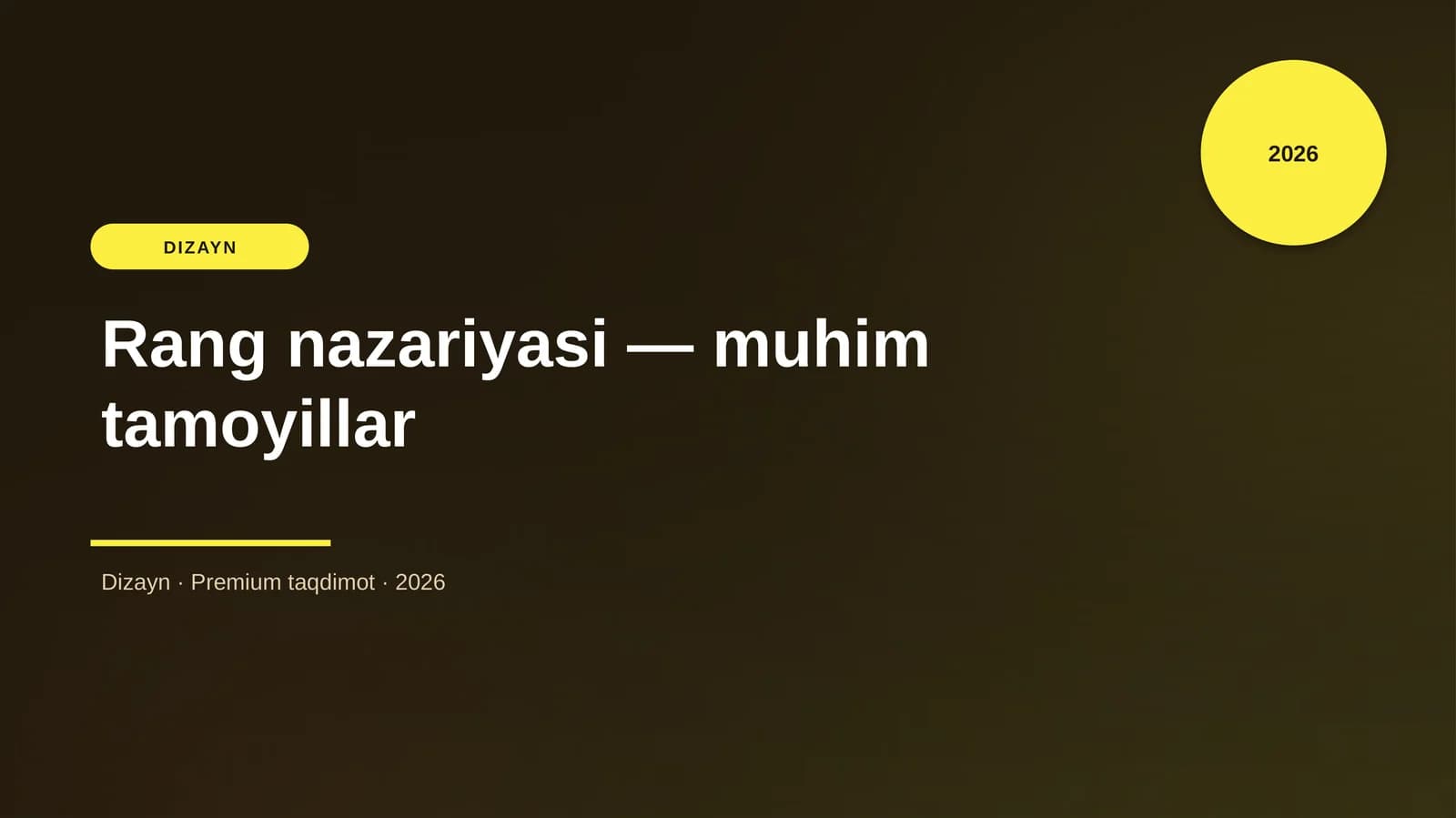 Rang nazariyasi — muhim tamoyillar