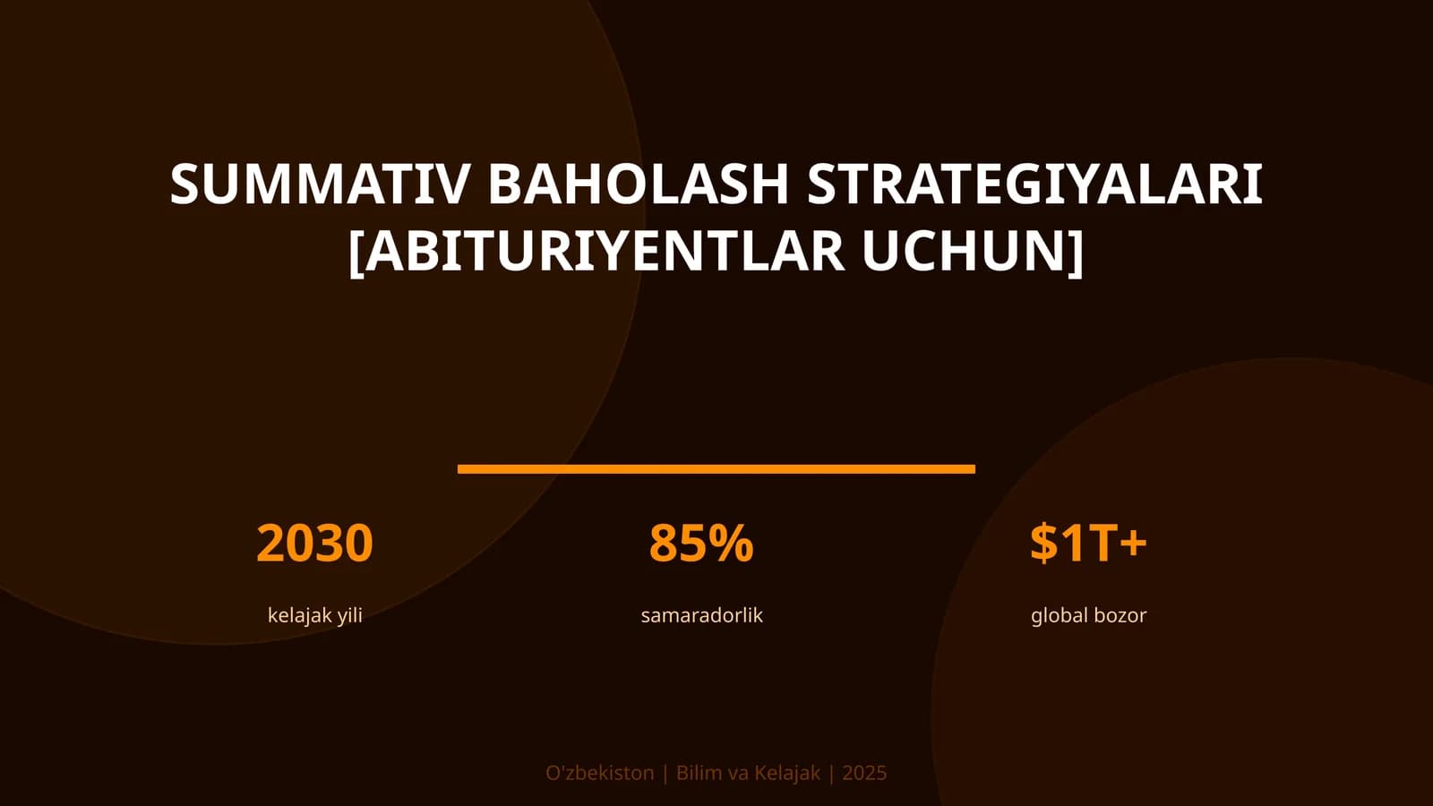 Summativ baholash strategiyalari [abituriyentlar uchun]