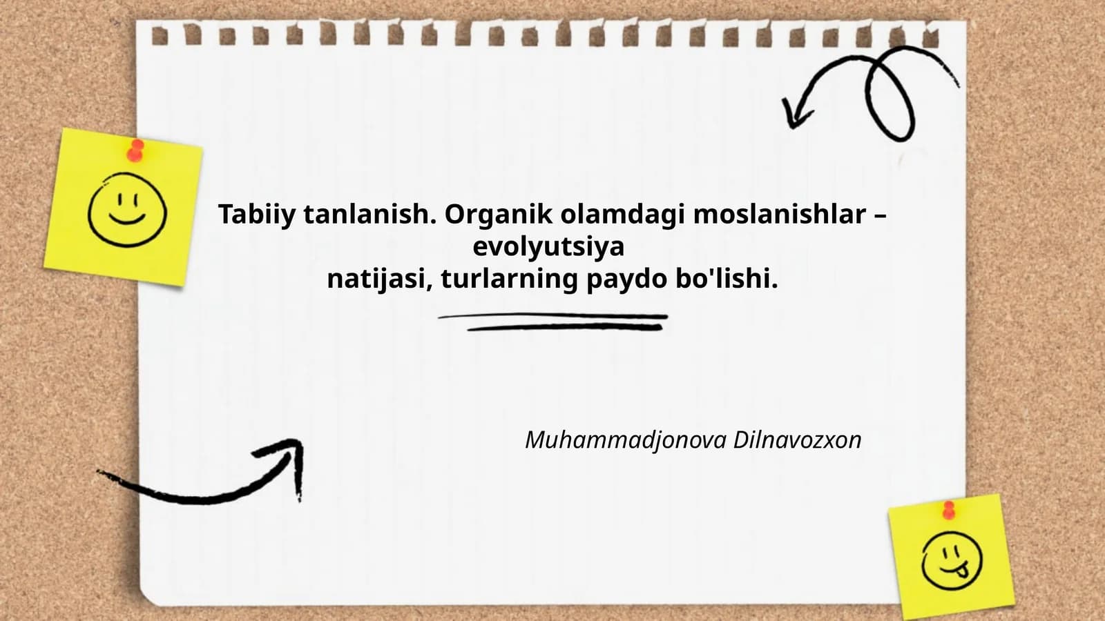 Tabiiy tanlanish. Organik olamdagi moslanishlar – evolyutsiya