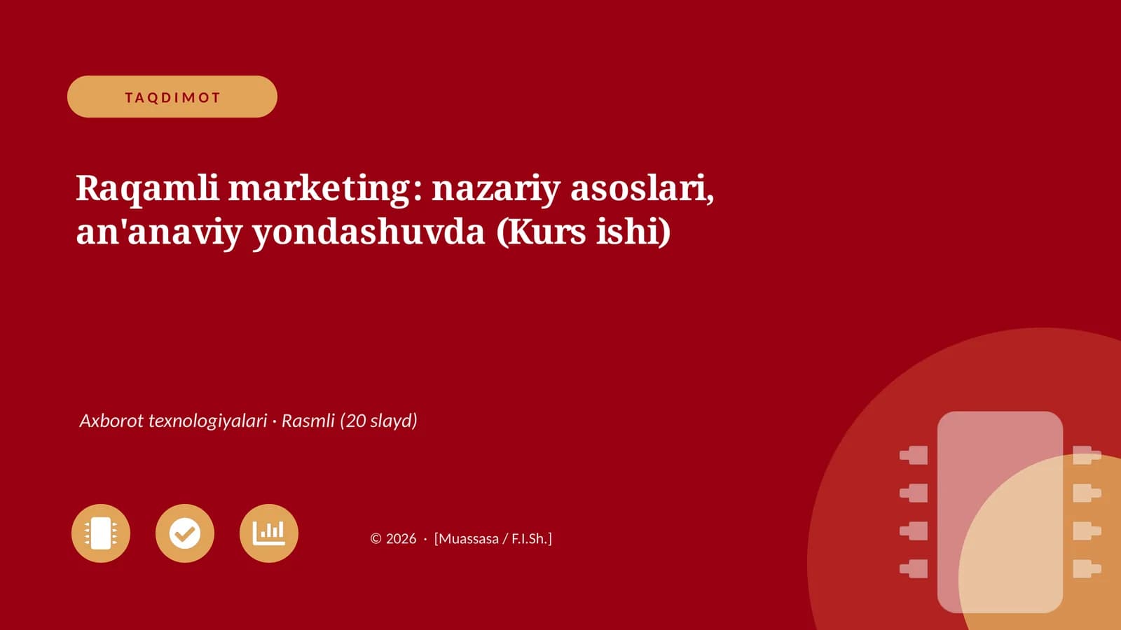 Raqamli marketing: nazariy asoslari, an'anaviy yondashuvda (Kurs ishi)
