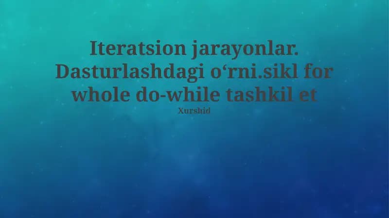 Iterativ jarayonlar