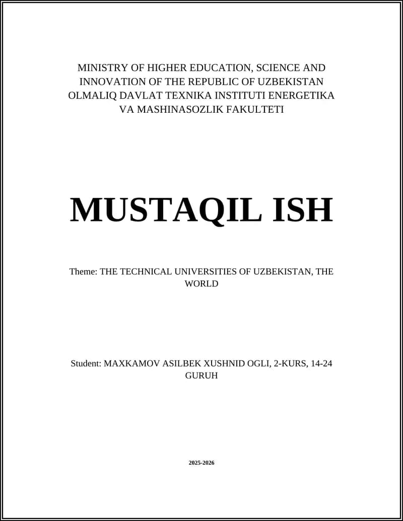 Evolution of Technical Universities