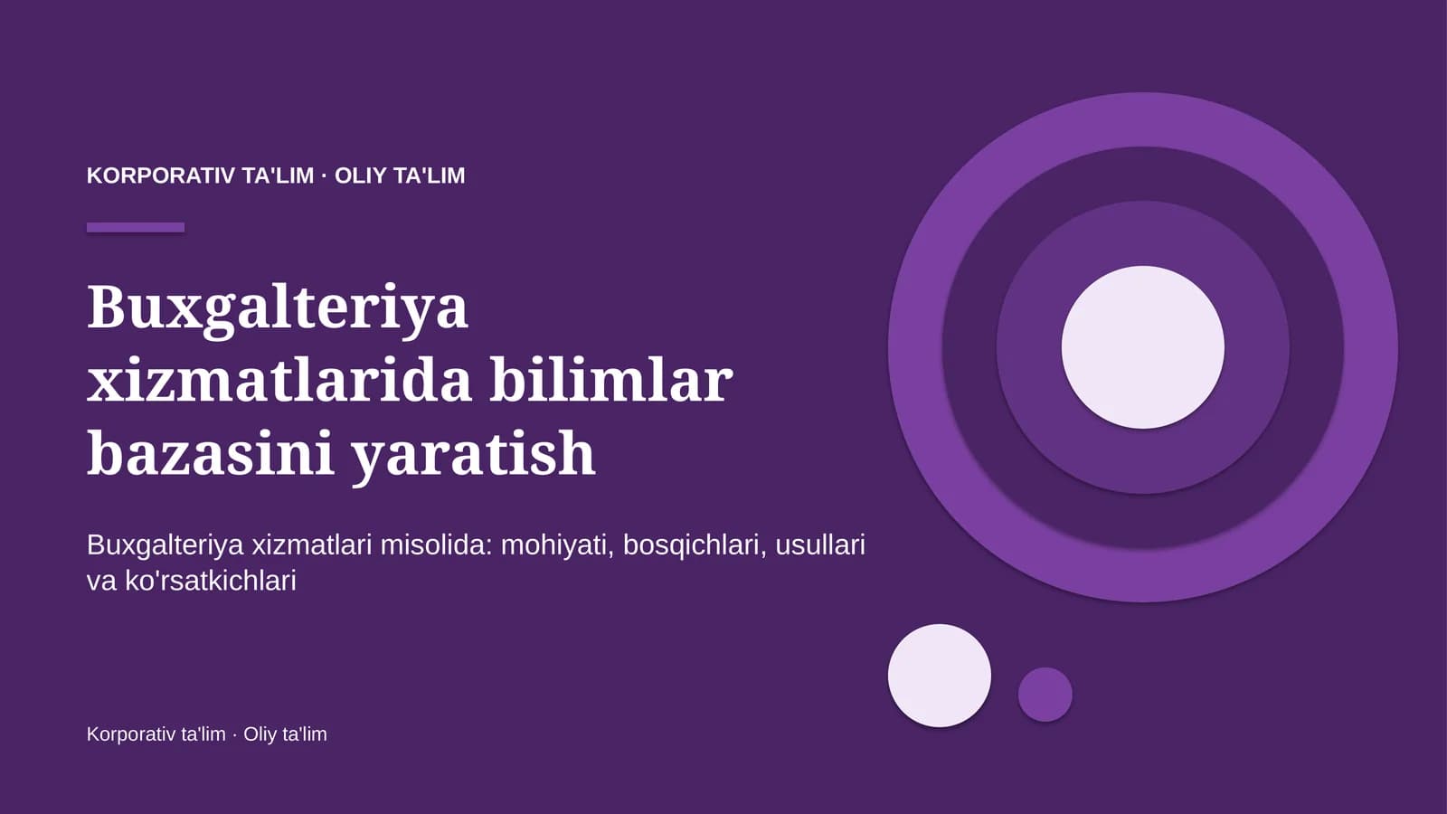 Bilimlar bazasini yaratish: mohiyati