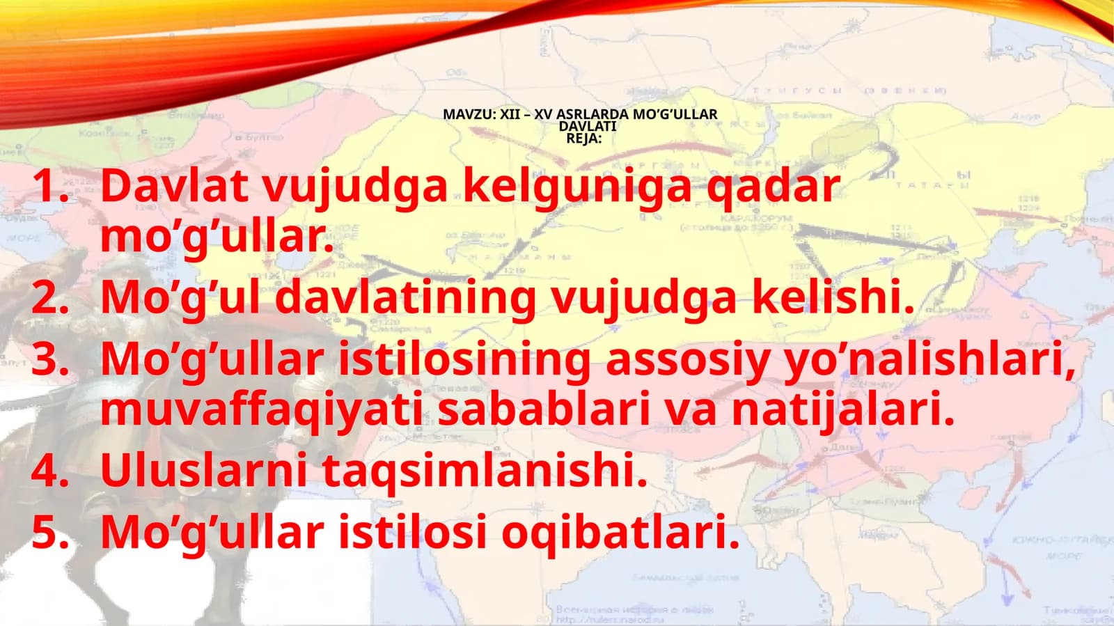 XII – XV asrlarda Mio’g’ullardavlati