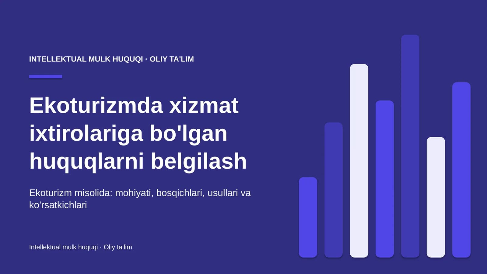 ekoturizmda xizmat ixtirolariga bo'lgan huquqlarni belgilash 1215
