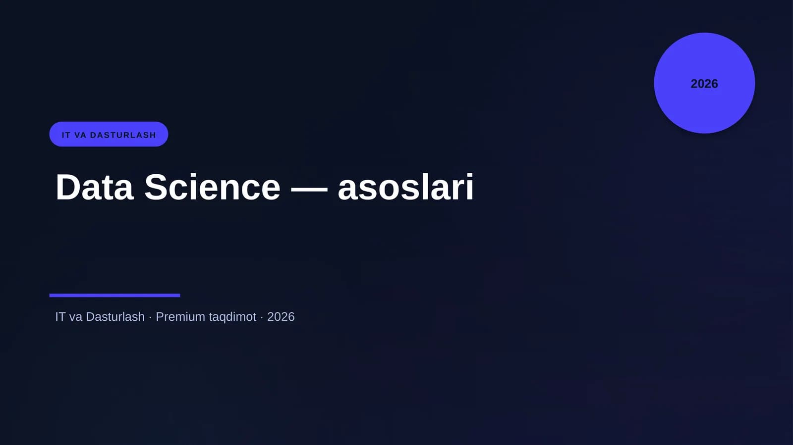 Data Science — asoslari