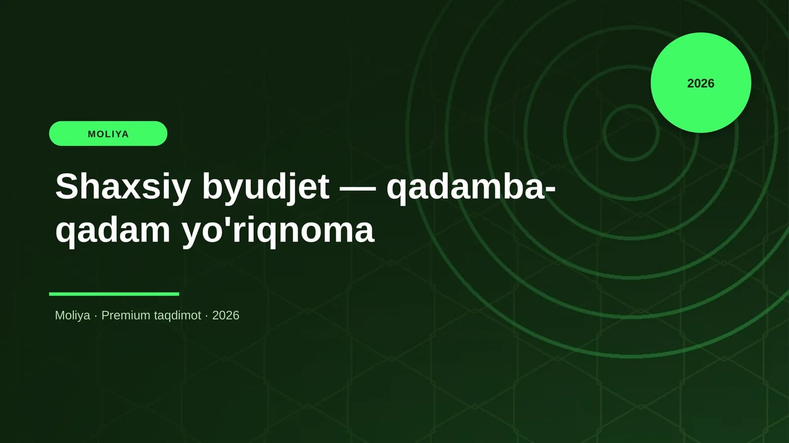 Shaxsiy byudjet — qadamba-qadam yo'riqnoma