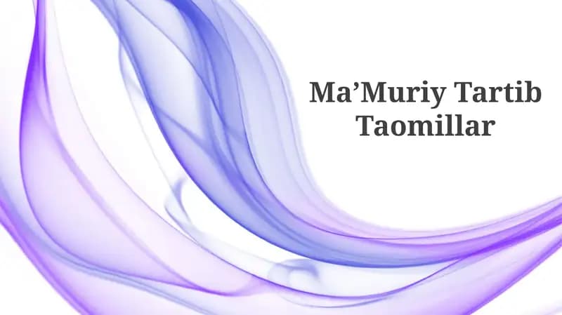 Ma’Muriy Tartib Taomillar