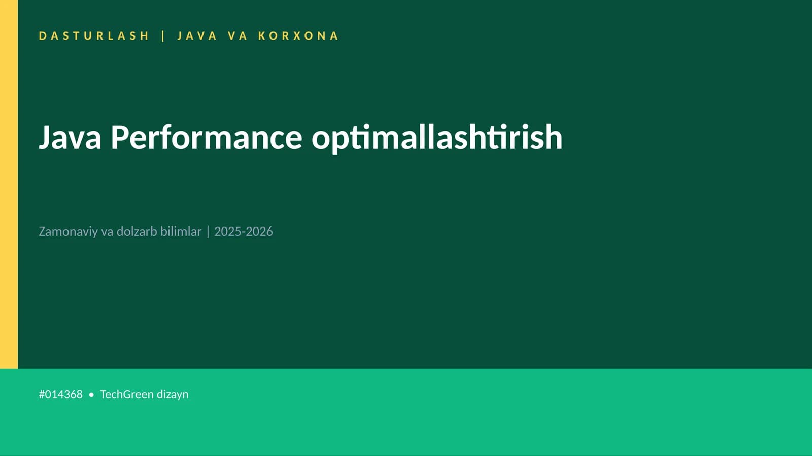 Java Performance optimallashtirish