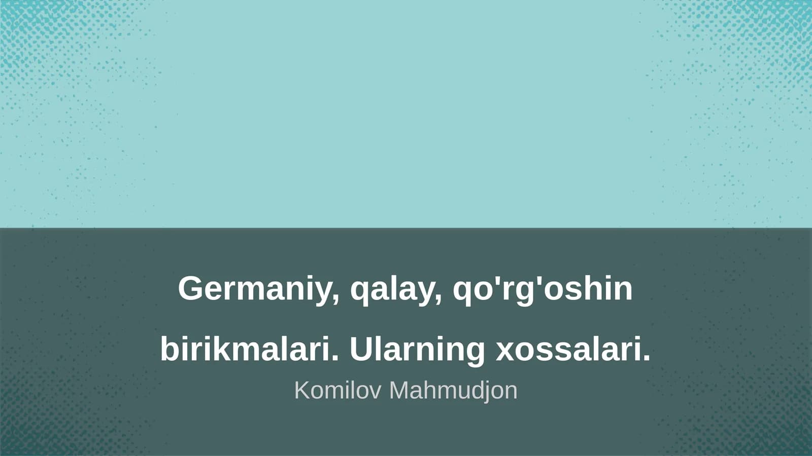 Germaniy, qalay, qo'rg'oshin birikmalari. Ularning xossalari