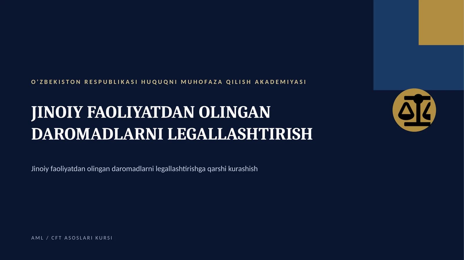 AML / CFT ASOSLARI KURSI