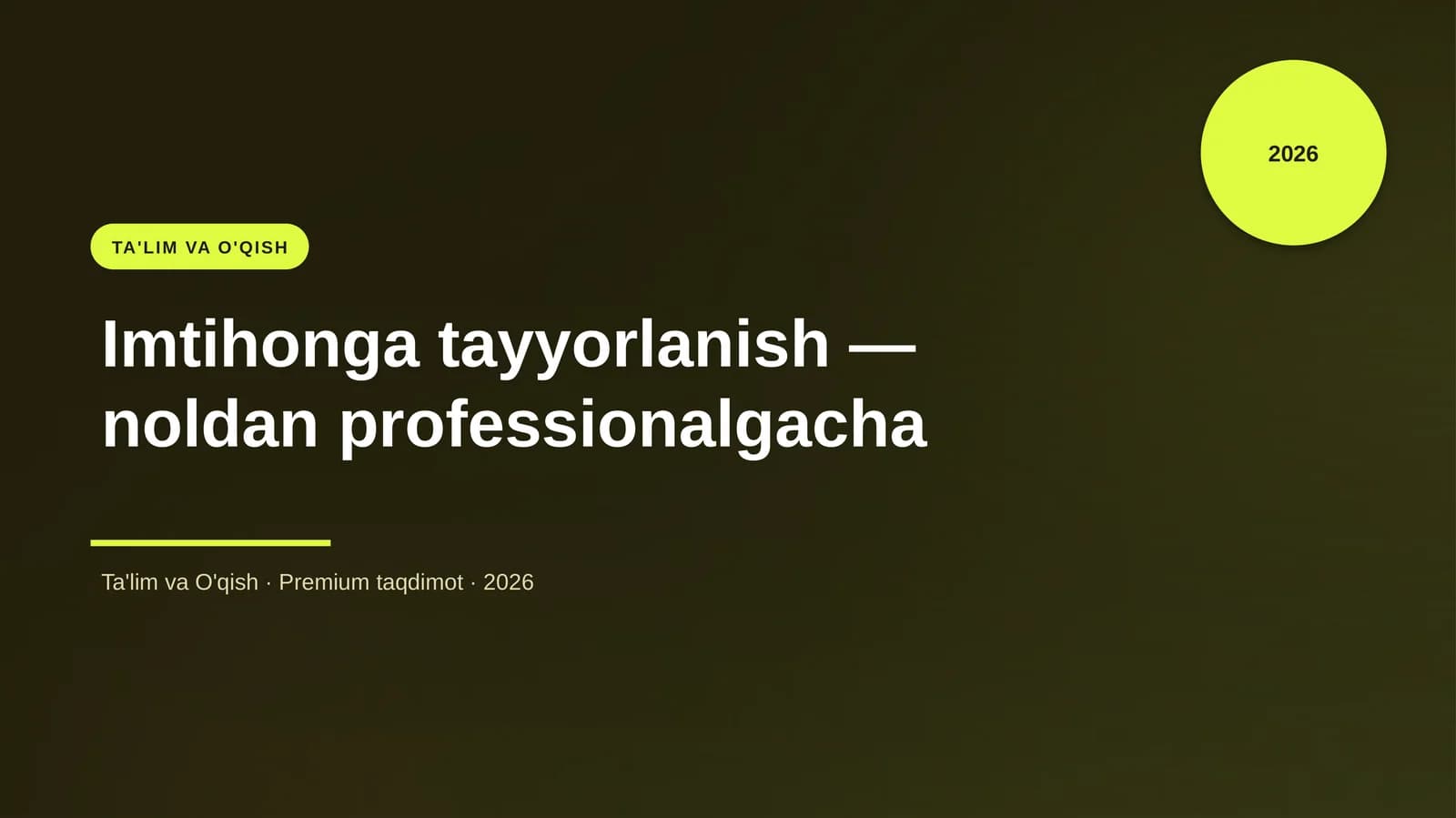 Imtihonga tayyorlanish — noldan professionalgacha