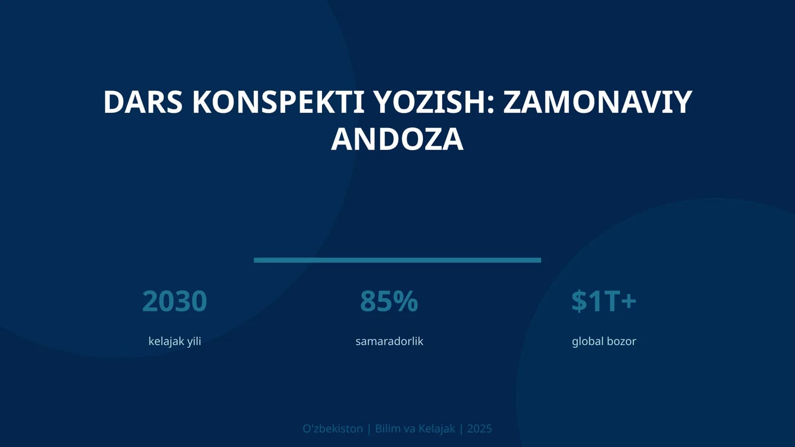 Dars konspekti yozish: zamonaviy andoza