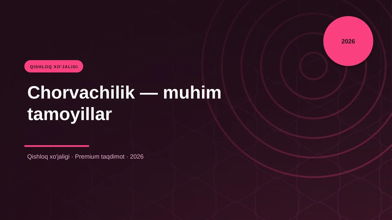 Chorvachilik — muhim tamoyillar