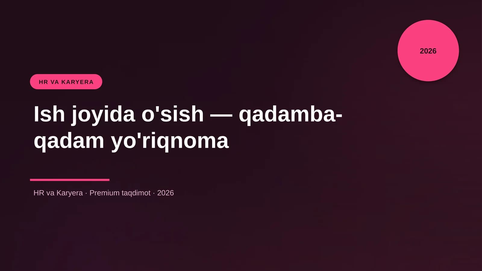 Ish joyida o'sish — qadamba-qadam yo'riqnoma