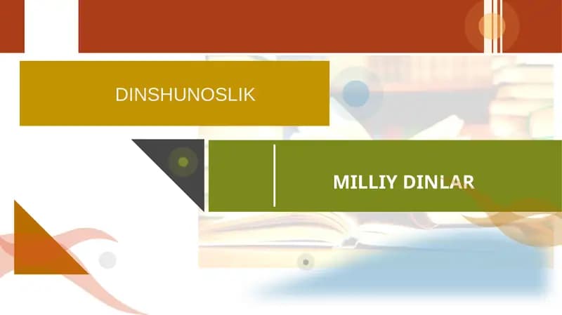MILLIY DINLAR