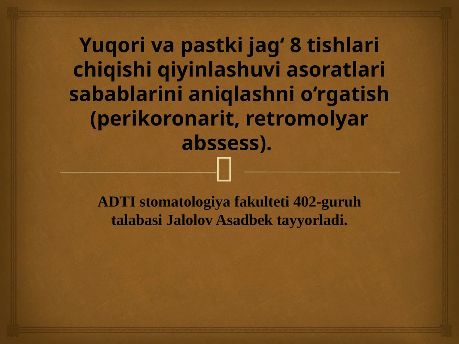 Yoyli protezlar bilan  protezlash