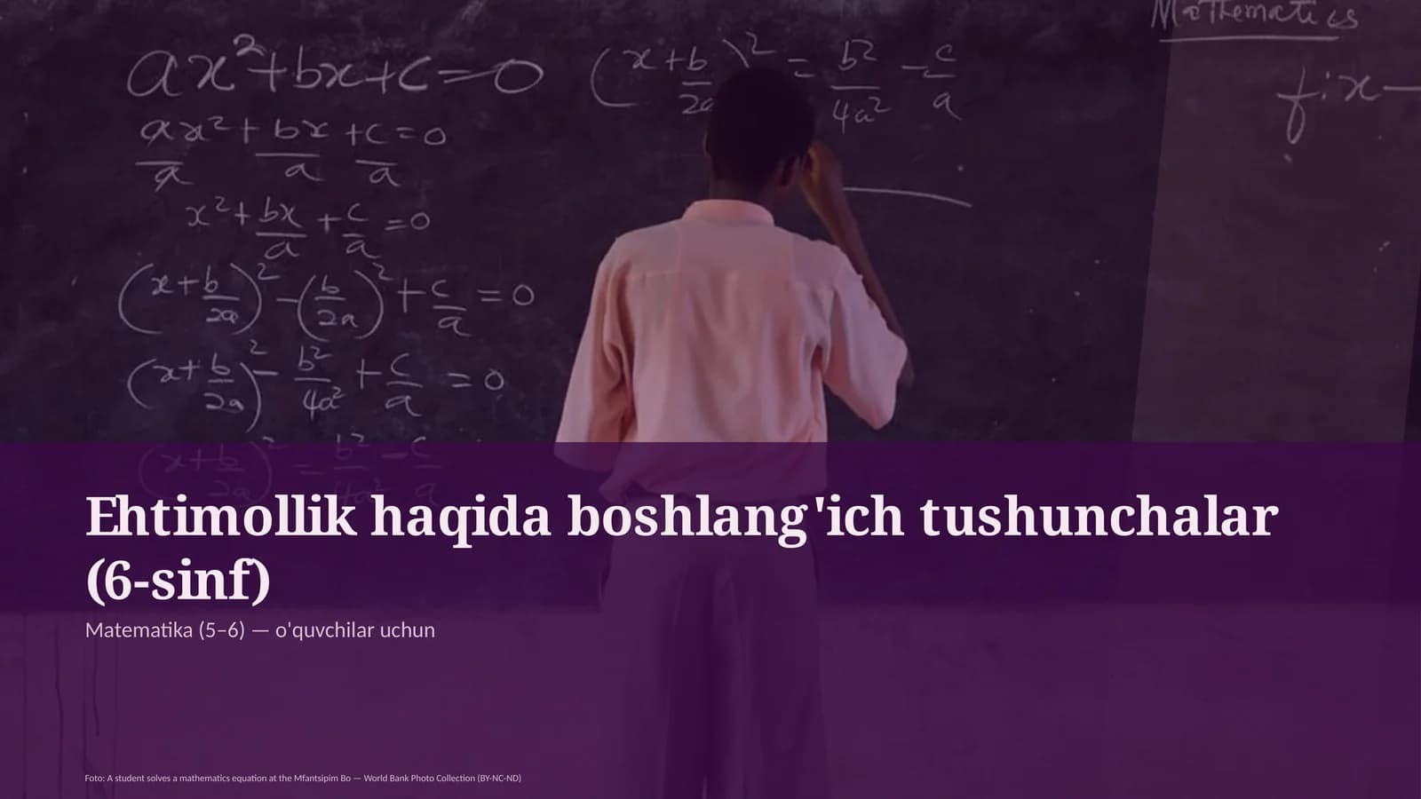 Ehtimollik haqida boshlang'ich tushunchalar (6-sinf)