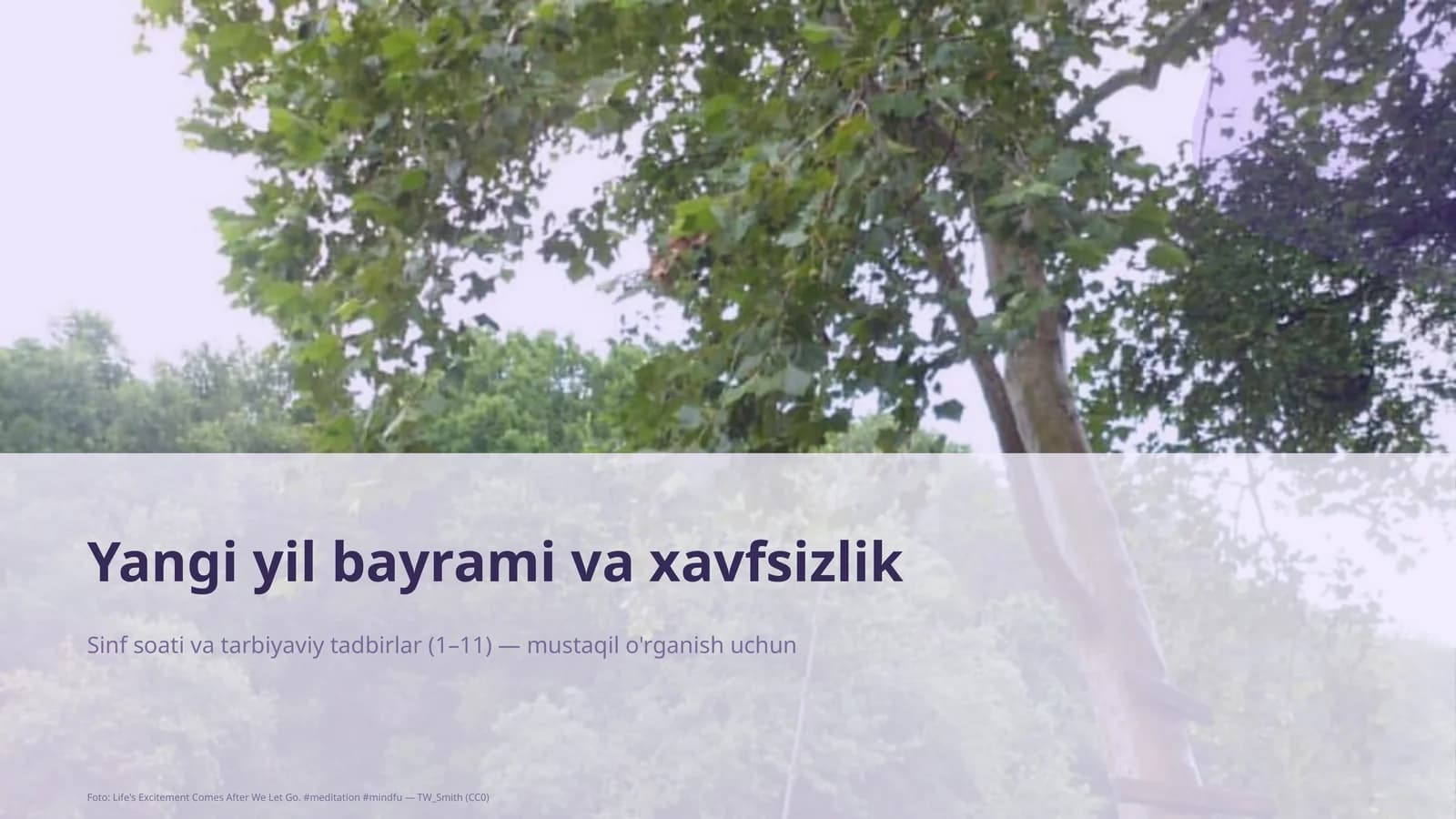 Sinf soati va tarbiyaviy tadbirlar (1–11)