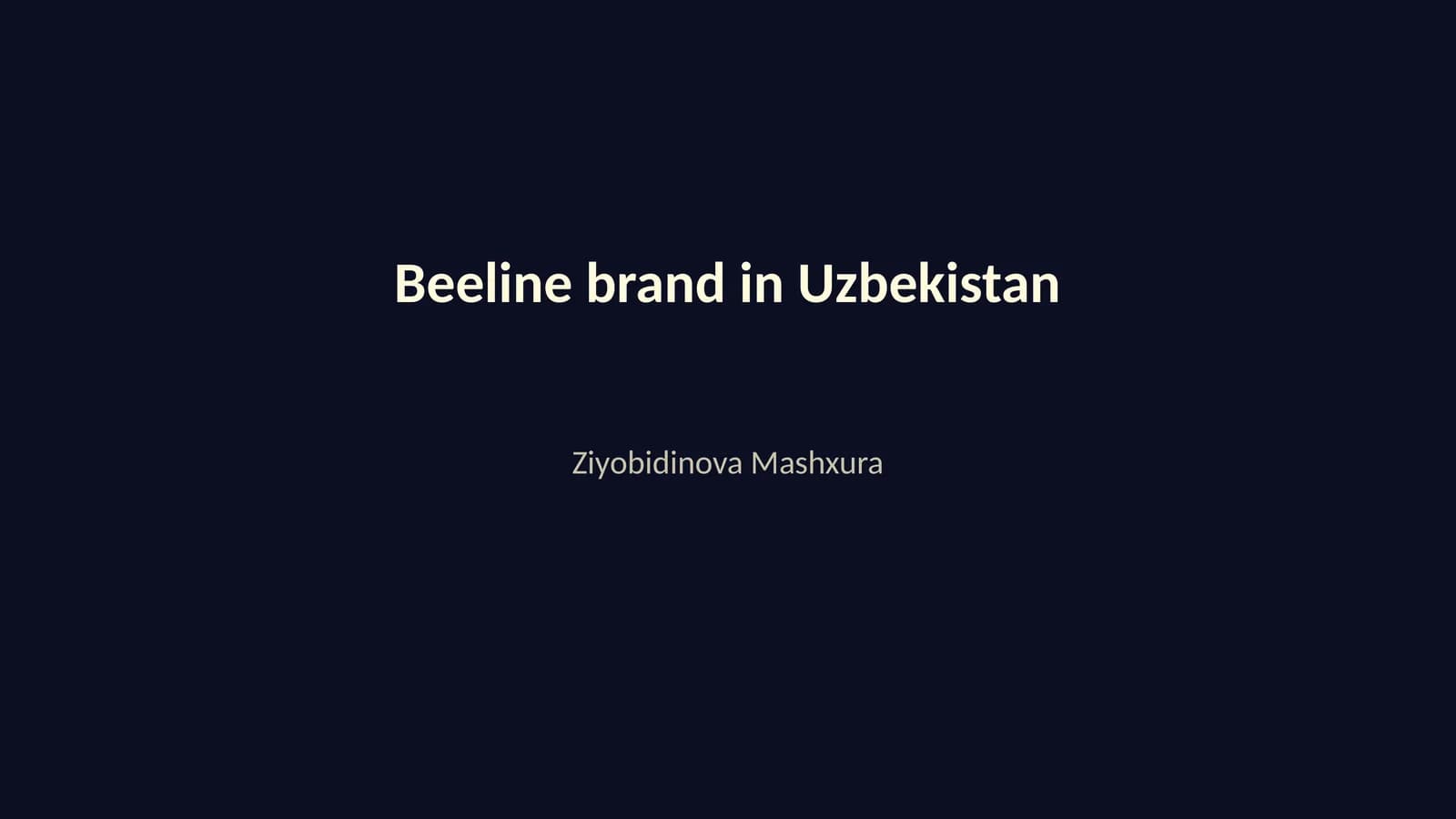 Beeline brand in Uzbekistan