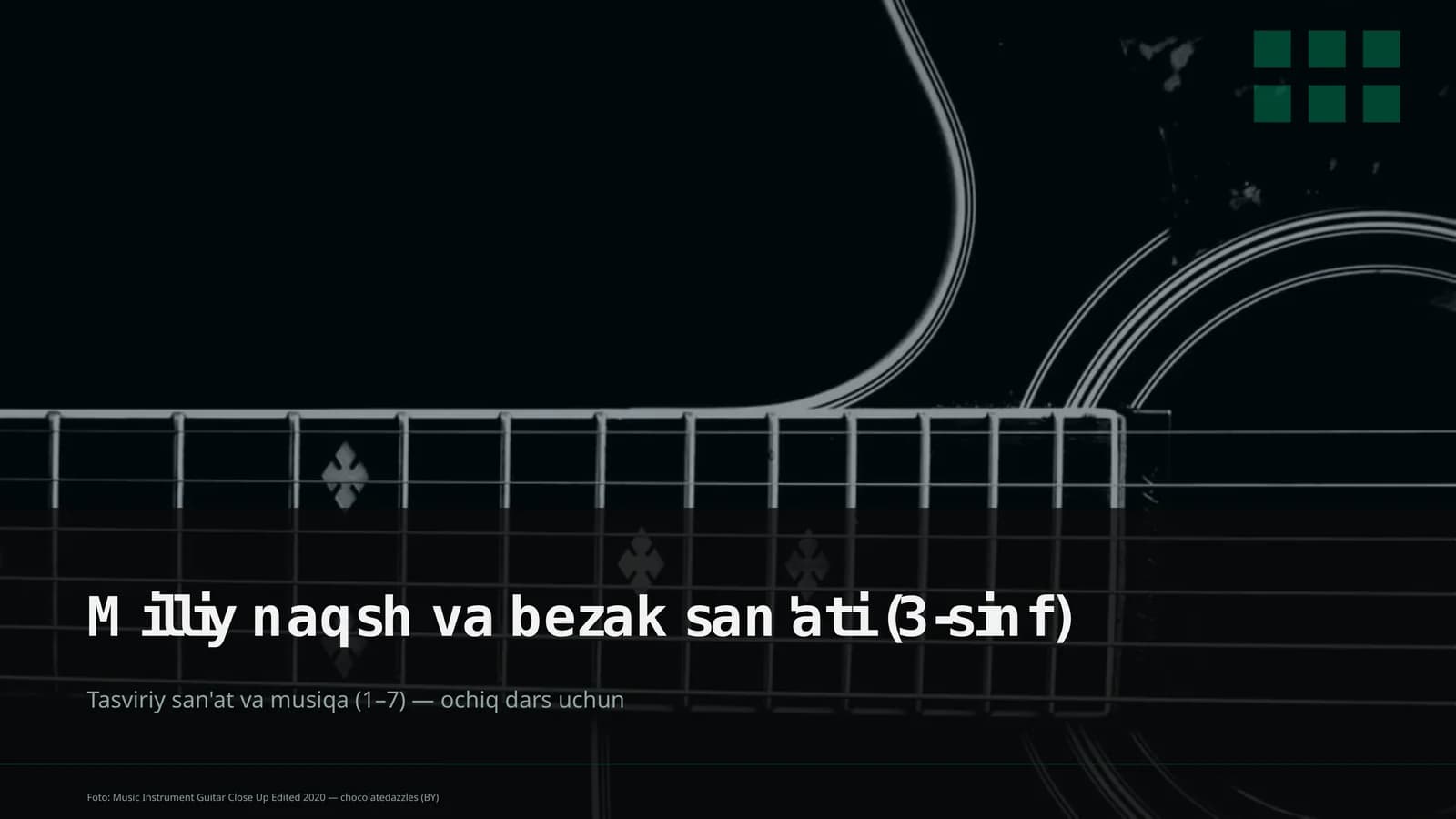 Milliy naqsh va bezak san'ati (3-sinf)