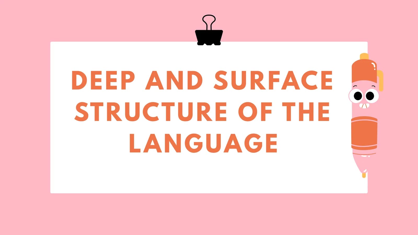 Deep and surface structure of the language
