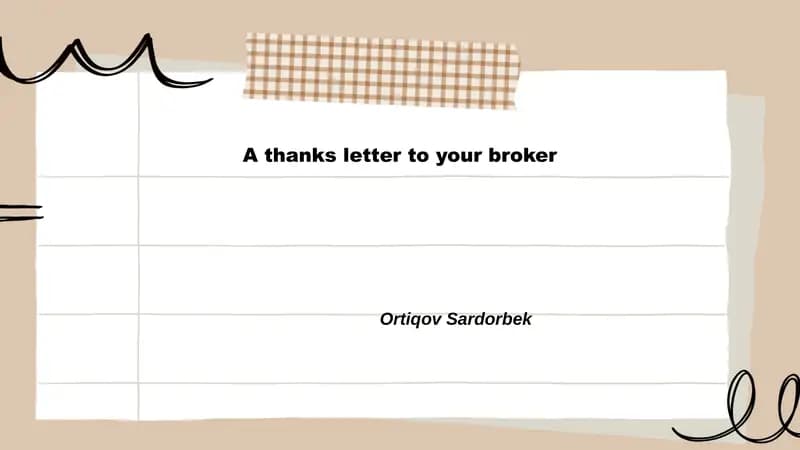 Thanks letter to your broker