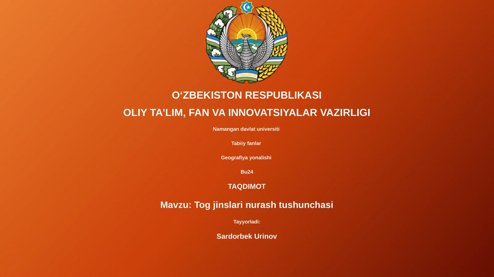 Tog jinslari nurash tushunchasi