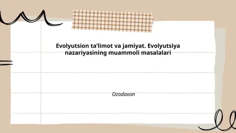 Evolyutsion ta'limot va jamiyat