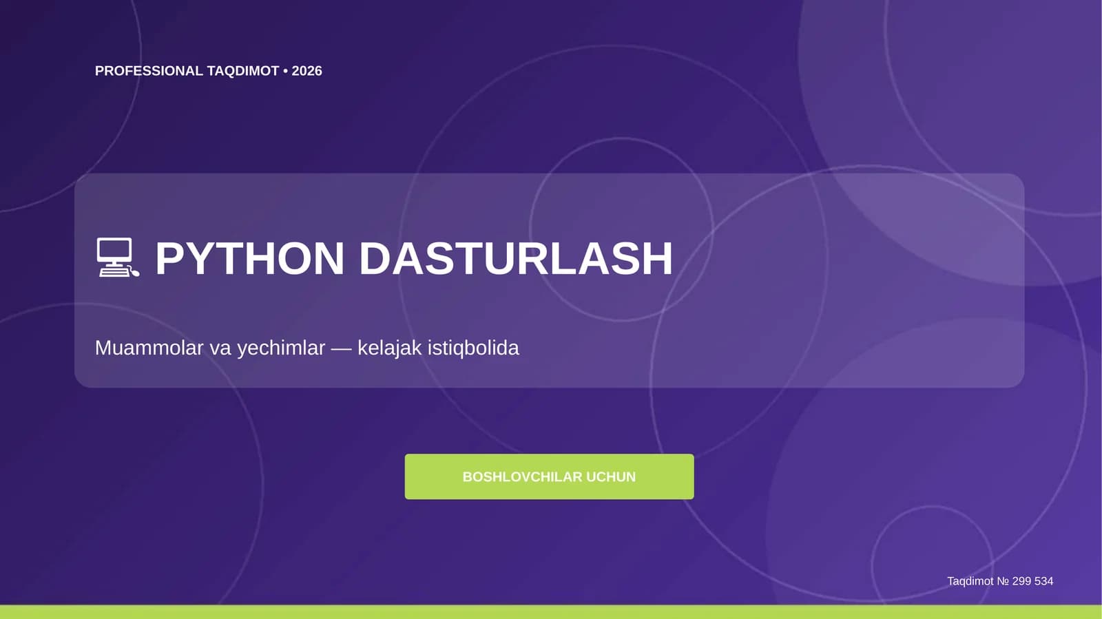 PYTHON DASTURLASH