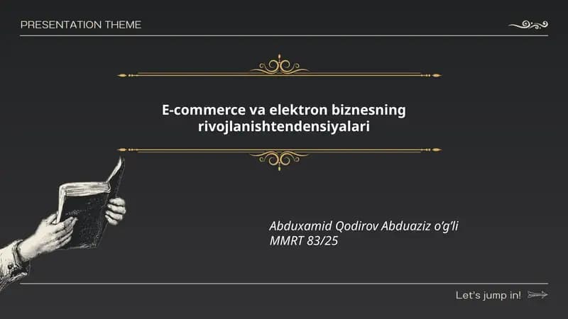 E-commerce va elektron biznesning rivojlanishtendensiyalari