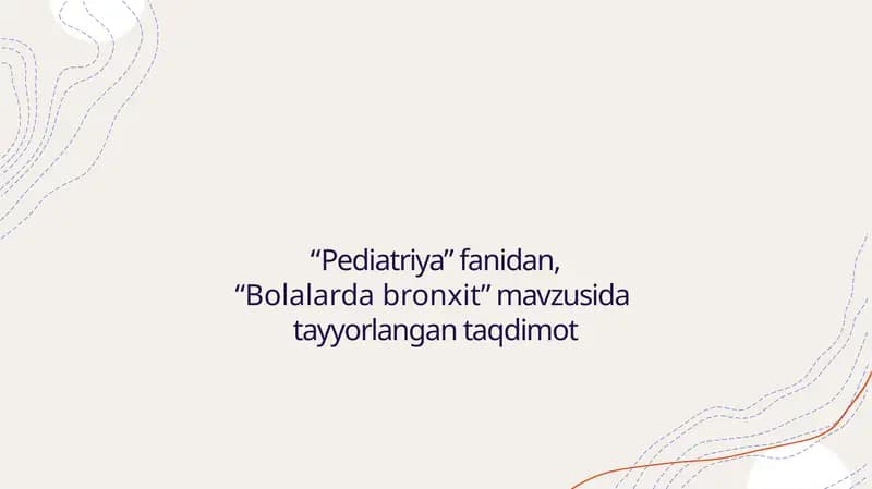 Bolalarda bronxit