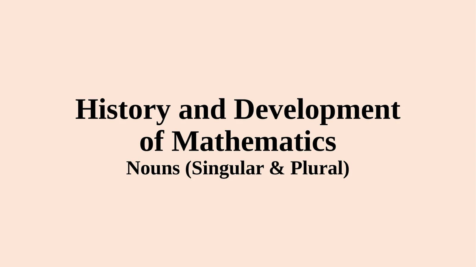 Tarix va matematika rivojlanishi
