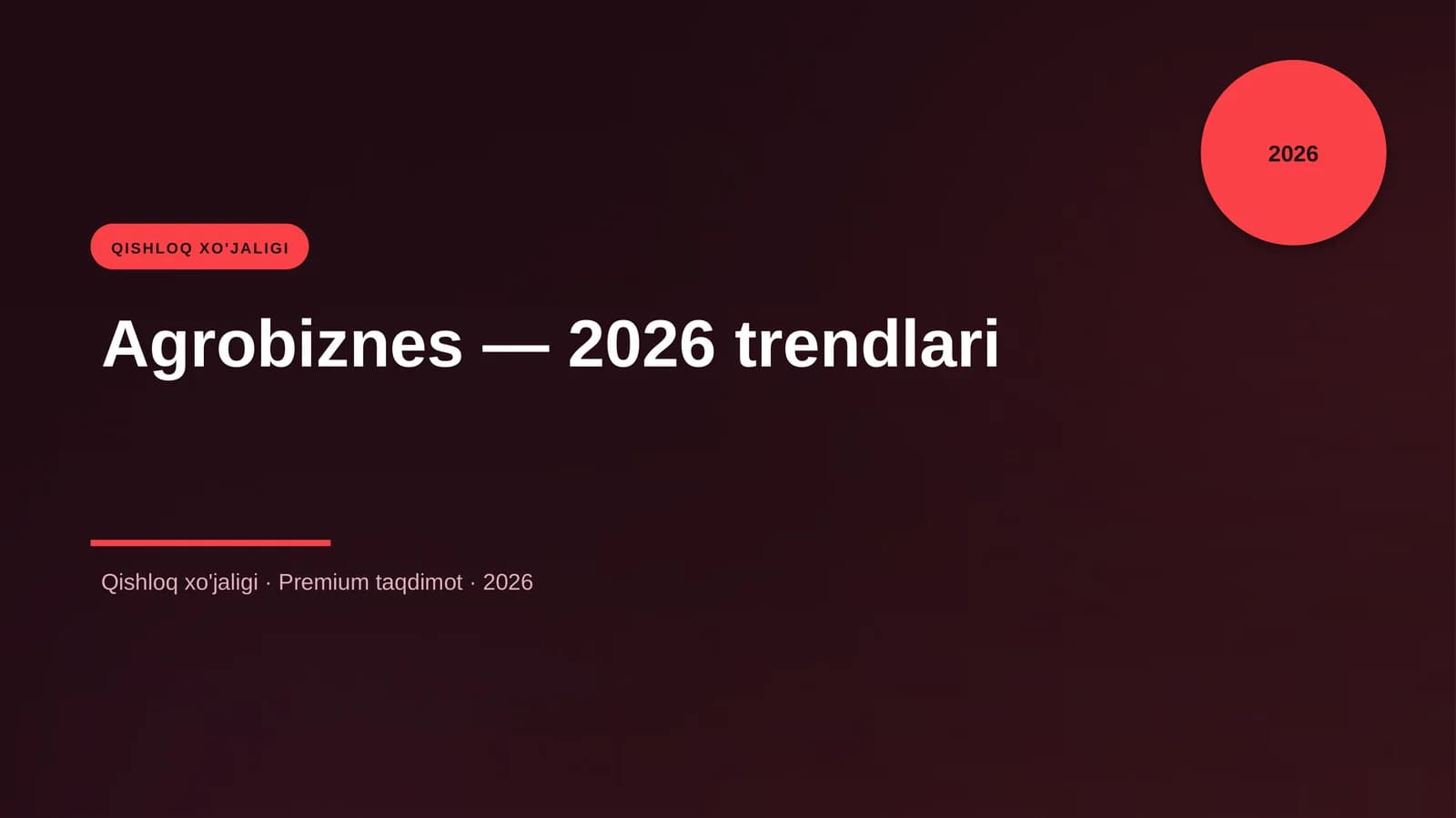 Agrobiznes — 2026 trendlari