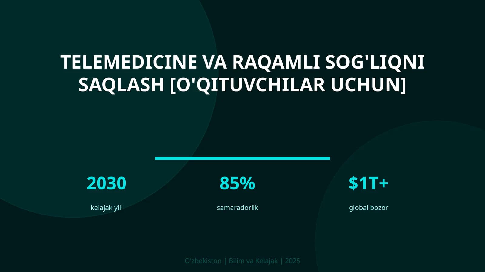 Telemedicine va raqamli sog'liqni saqlash [o'qituvchilar uchun]