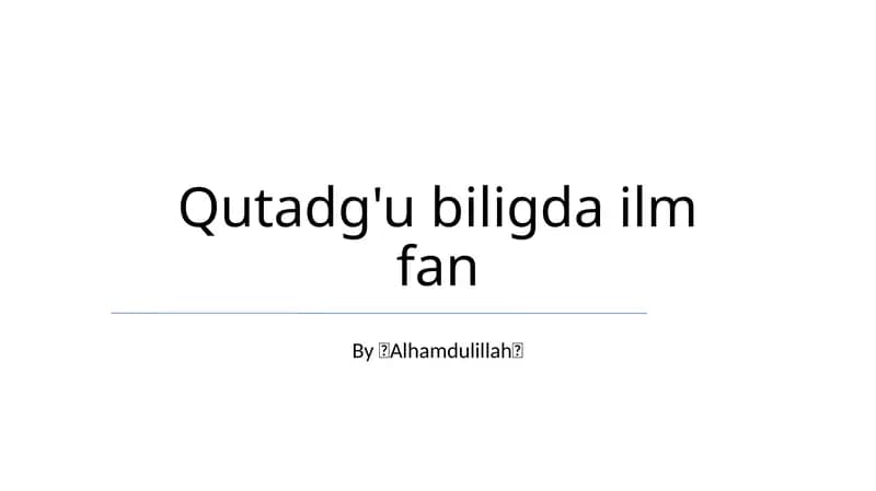 Qutadg'u biligda ilm fan