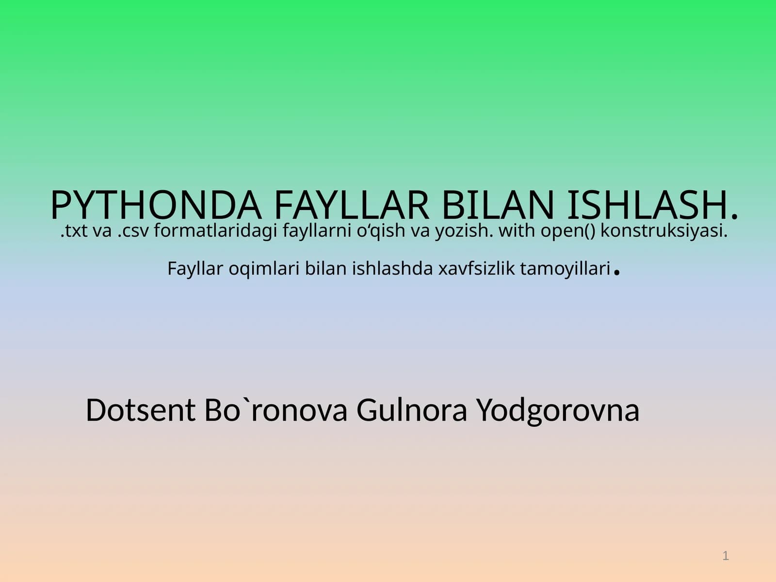 Fayllar bilan ishlash