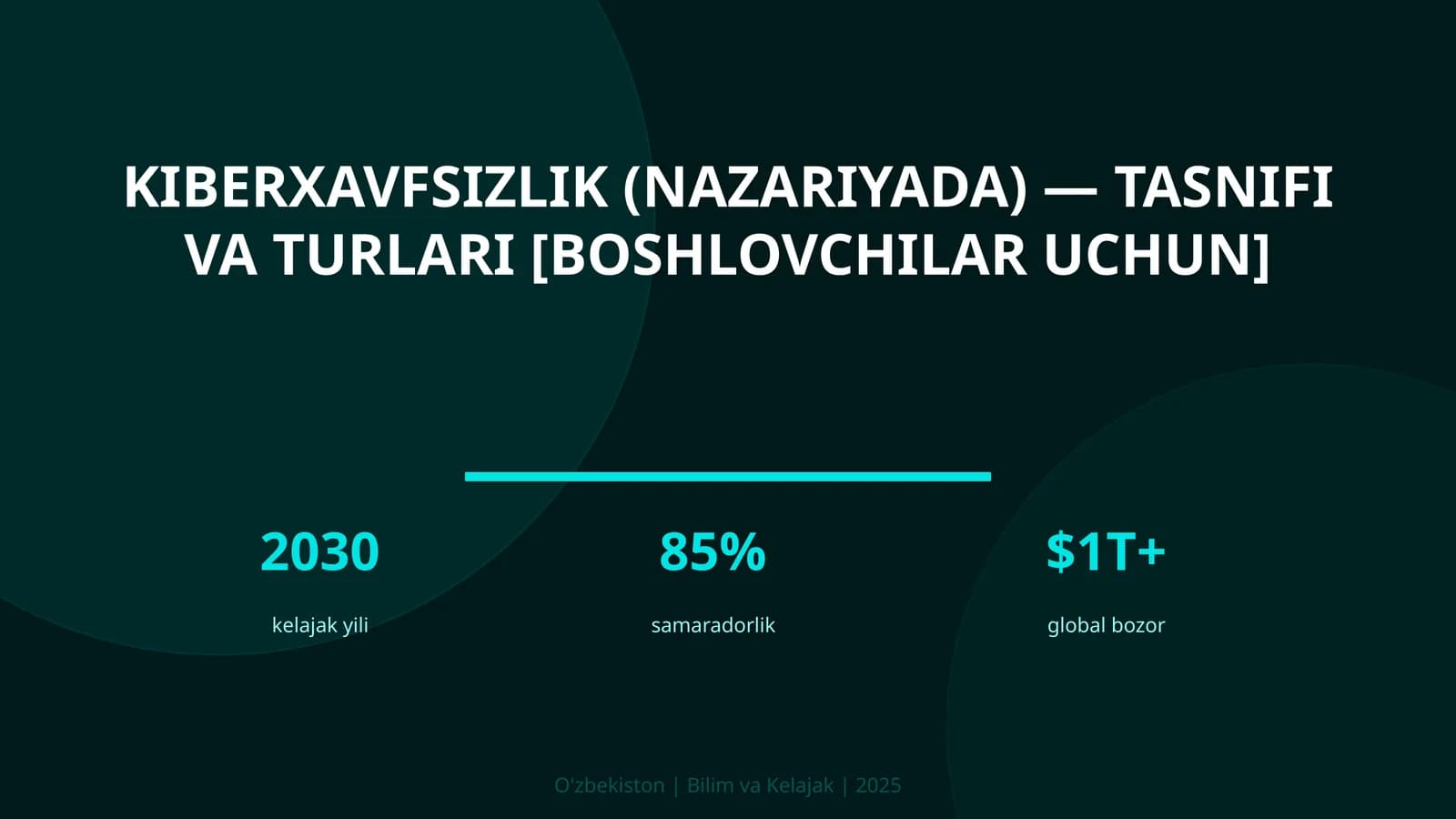 Kiberxavfsizlik (nazariyada) — tasnifi va turlari [boshlovchilar uchun]