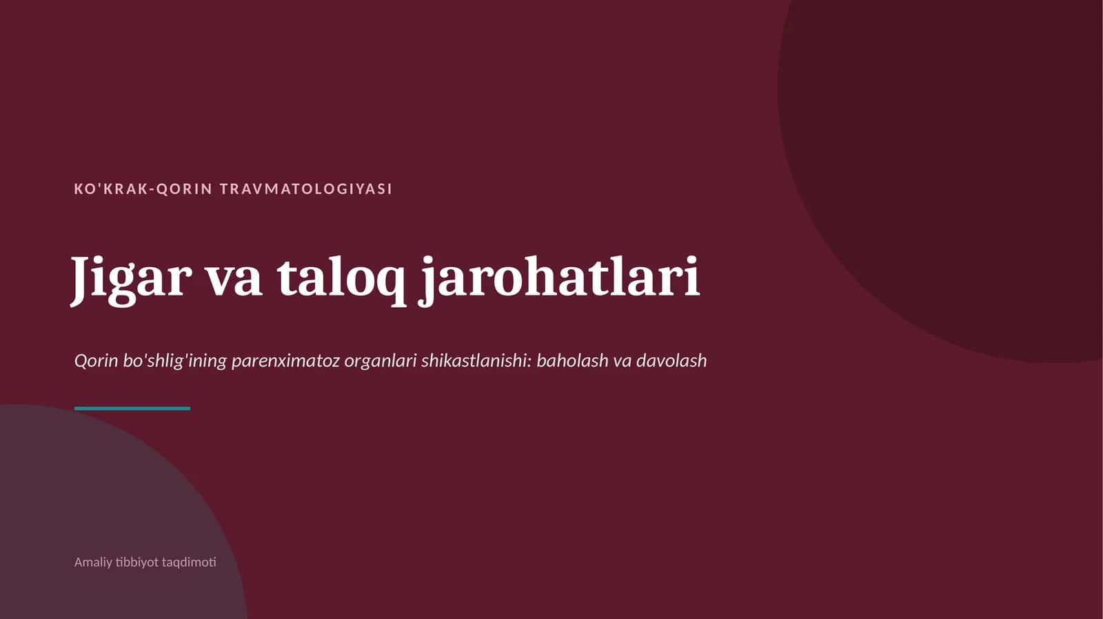 KO'KRAK-QORIN TRAVMATOLOGIYASI