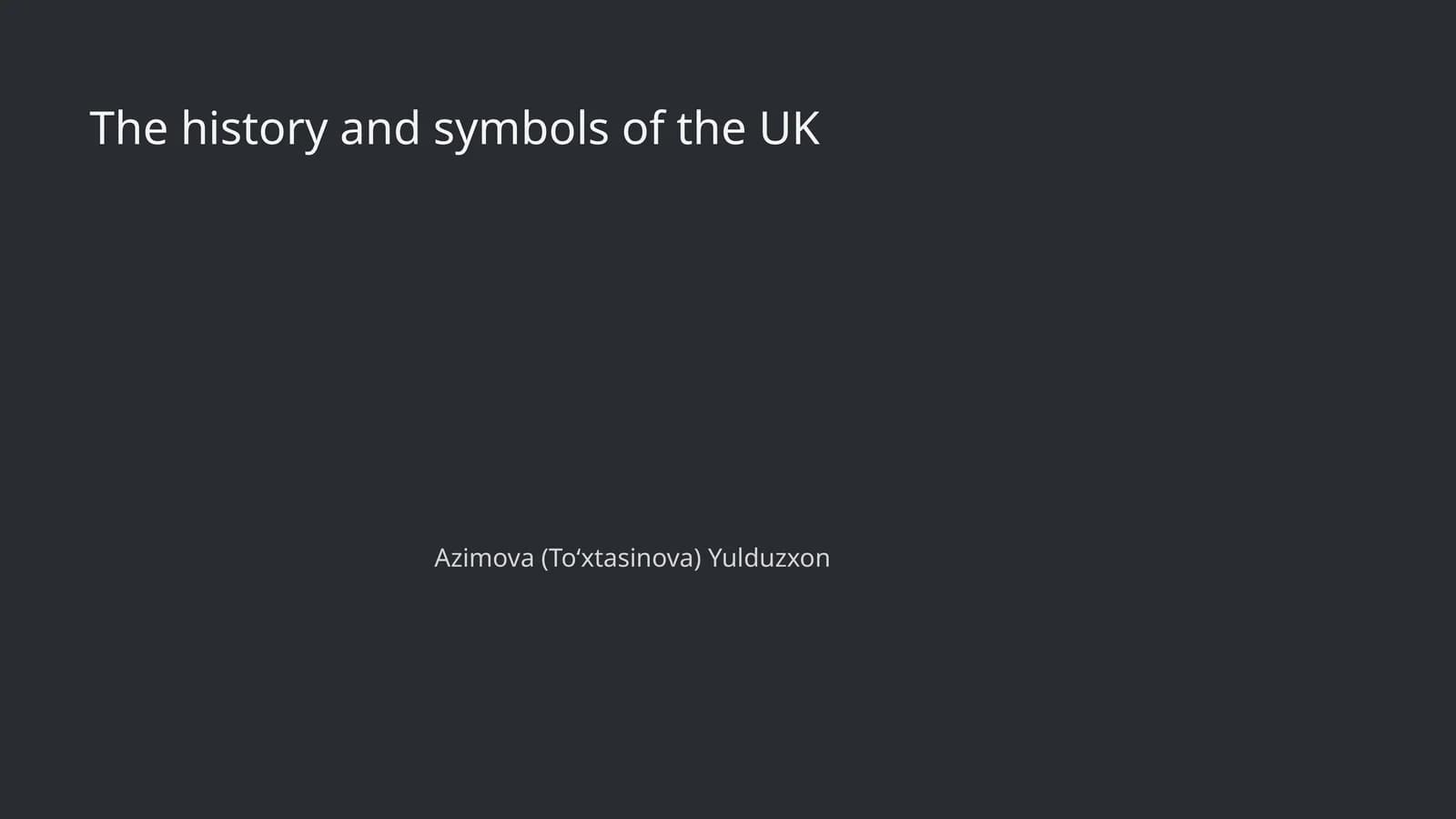 "Birlashgan Qirollik Tadbirlari Tarixi" ("The history and symbols of the UK")